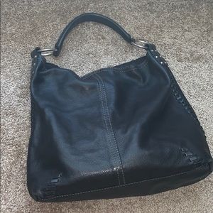 Lucky Brand Black Whipstitch Hobo